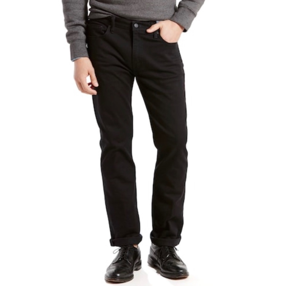 Levi's 513 Black Slim Straight Stretch Jeans